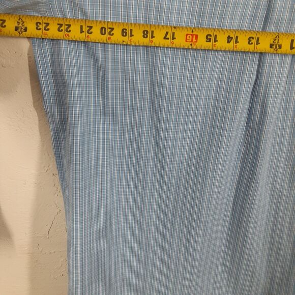 LL Bean Adult Mens 16-34 Traditional Fit Blue Plaid Long Sleeve Button Up Shirt - Picture 7 of 8